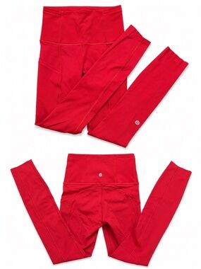 NWOT Lululemon Athletica Red Leggings Size 0